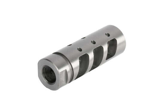 Rise Armament AR15 caliber stainlessd compensator features six top-mounted ports to reduce muzzle climb